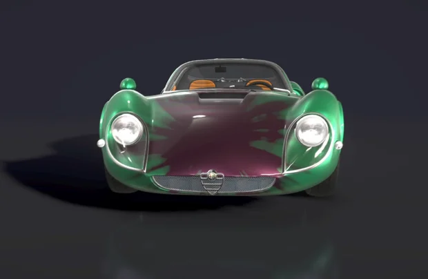 The ink variant, a green surface with a dark red stain spreading from the middle