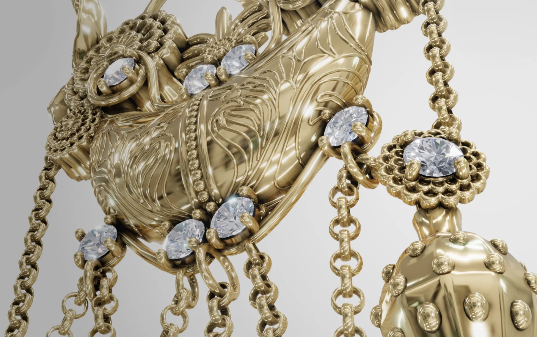 A unique jewelry ring rendered in 3D on a dark background, the Era Collection landing page
