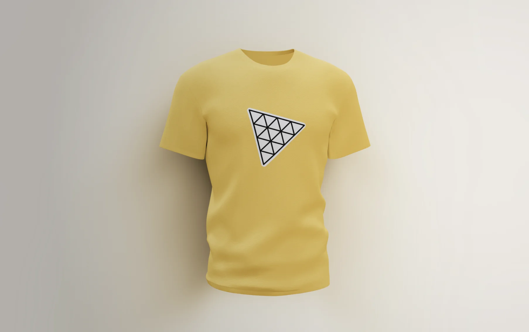 A 3D T-shirt with a design on it and color options, the demo of a React Three Fiber configurator course